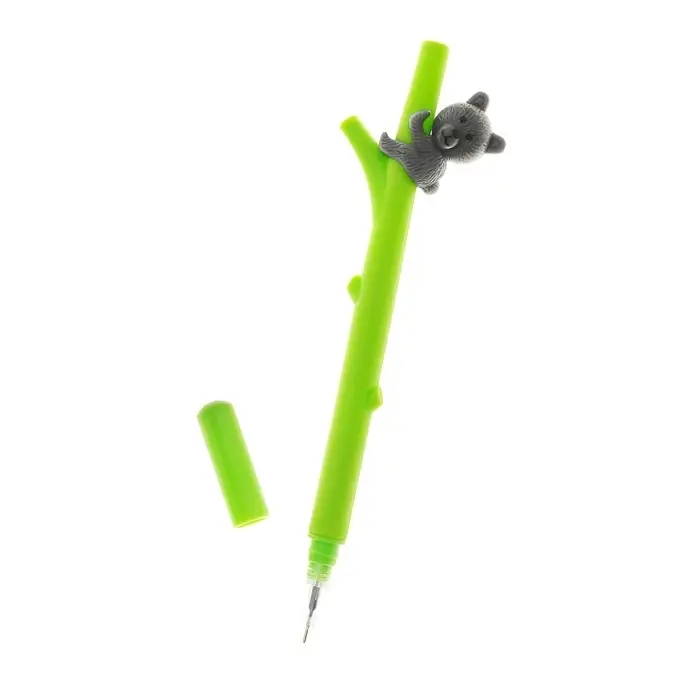 Ручка-прикол Calligrata &laquo;Мишка на бамбуке&raquo;, синий стержень, гелевая, МИКС