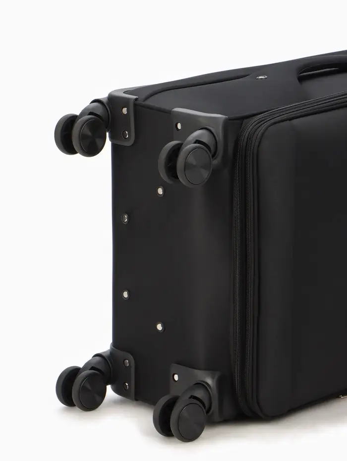 Чемодан на колёсах TEXTURA, кодовый замок, с увеличением, 42&times;26&times;68 см, 24", чёрный
