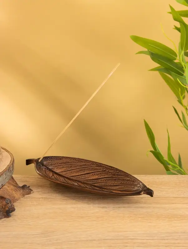 Подставка под благовония  Подставка под благовония "Лист" алюминий 23х8х2 см, оранжевый