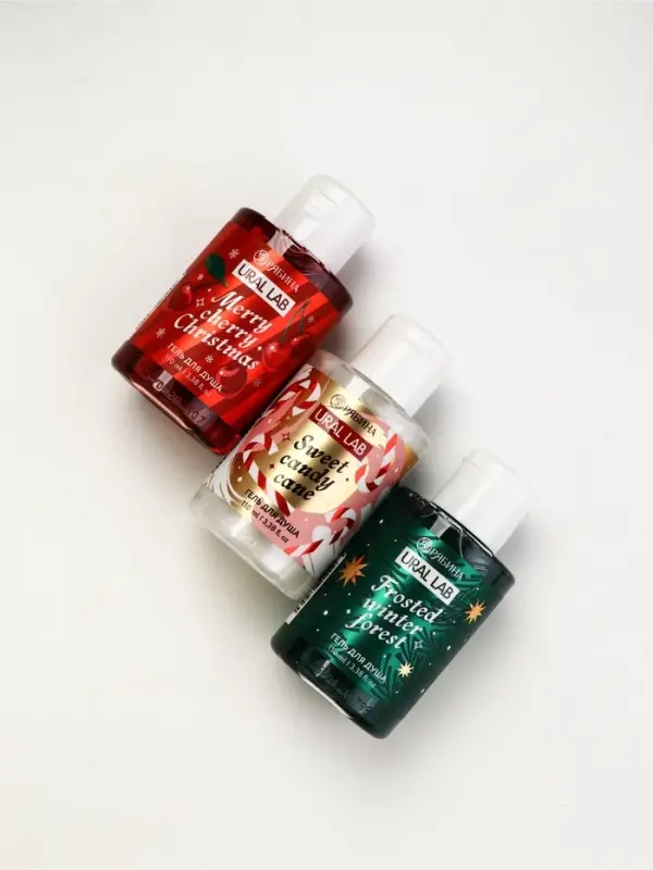 URAL LAB Winter Melody Набор в коробке дом Happy New Year, 3 геля для душа по 100 мл