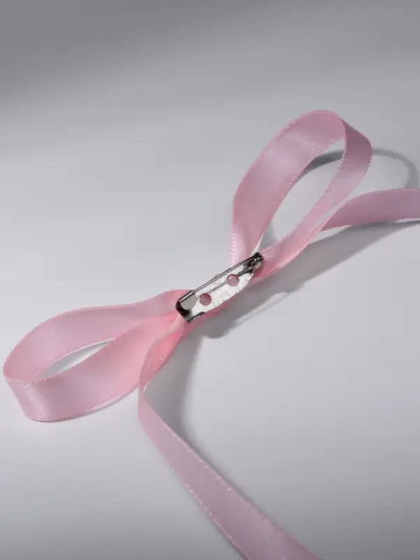 Брошь «Бантик», розовая в серебре Брошь «Бантик», розовая в серебре