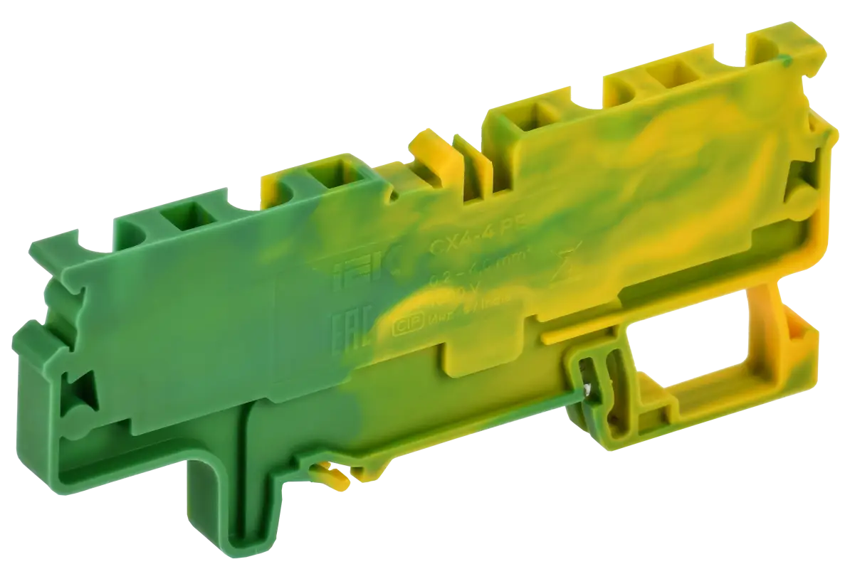 ARMAFIX Клемма пружинная CX4-4 PE 4мм2 четырехконтактная заземляющая IEK
