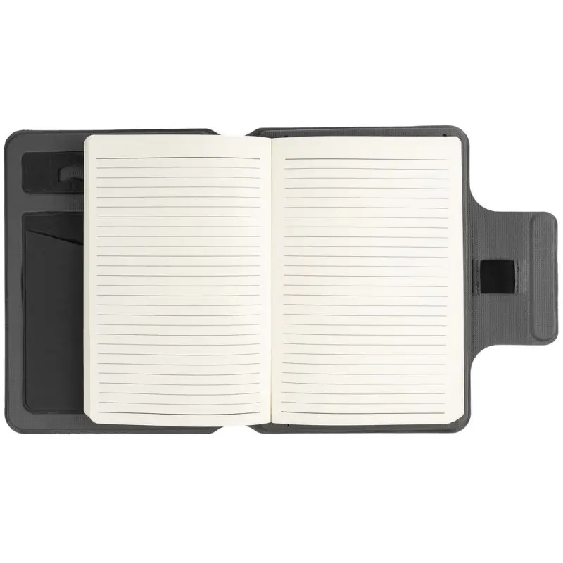 Органайзер с блокнотом и аккумулятором Oiro, черный Органайзер с блокнотом и аккумулятором Oiro, черный