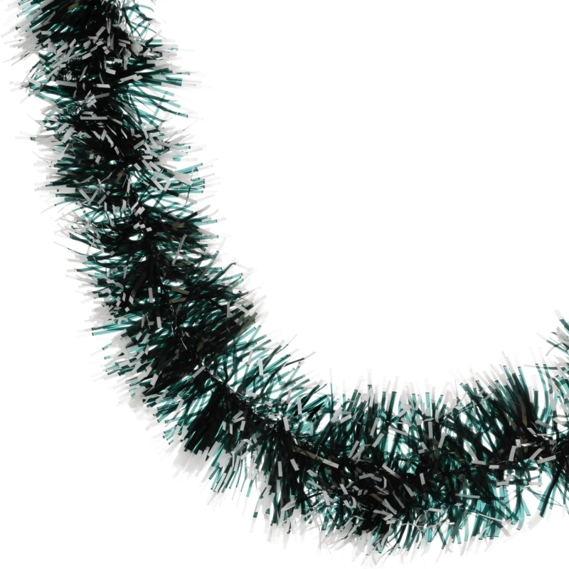 Мишура зеленая с заснеженными кончиками Новогодняя,длин 2м,диам 7см НУ-5467