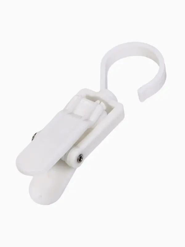 Крючок - вешалка с прищепкой, 10.5&times;3&times;3.5 см, белый