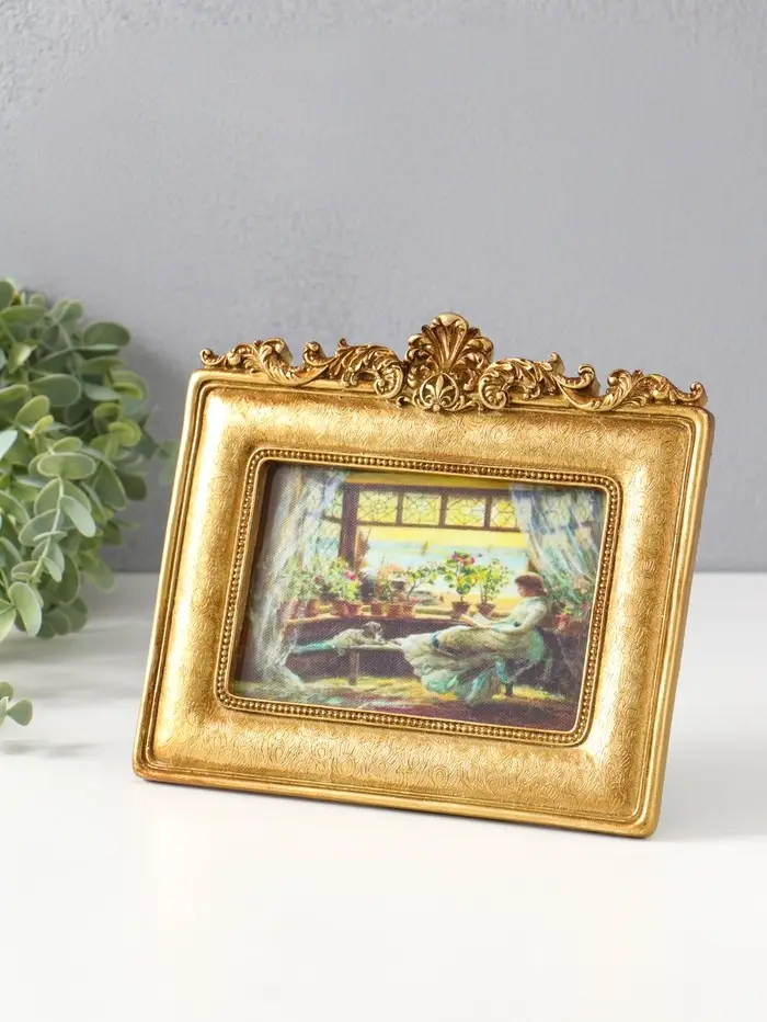 Фоторамка полистоун 10х15 см "Вельможа" золото 1,5х20,3х18 см