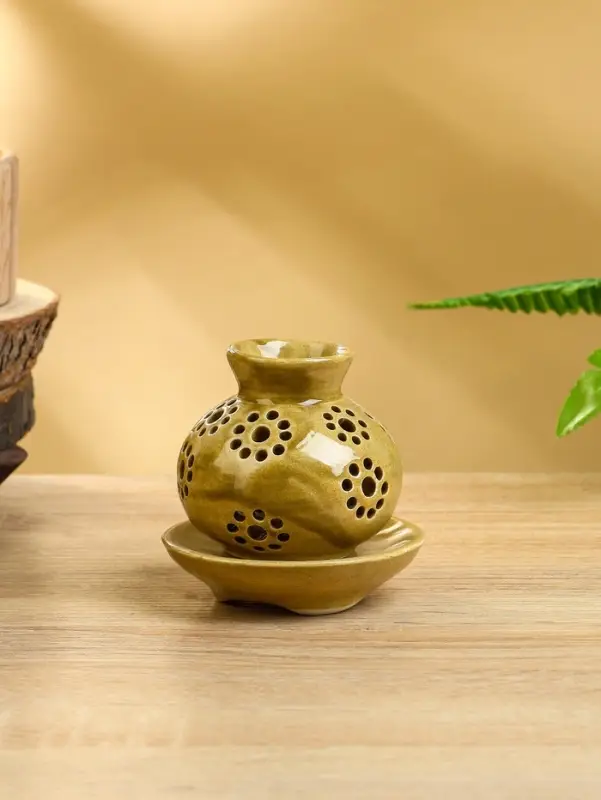 Аромалампа «Кувшин», 9×9×9 см, керамика, бежевая