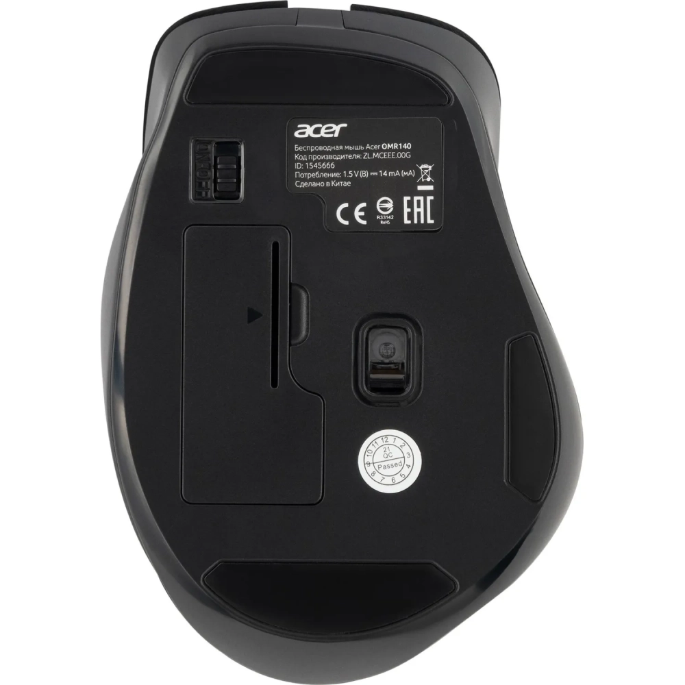 Мышь компьютерная Acer OMR140 black (1600dpi) wireless USB(ZL.MCEEE.00G)