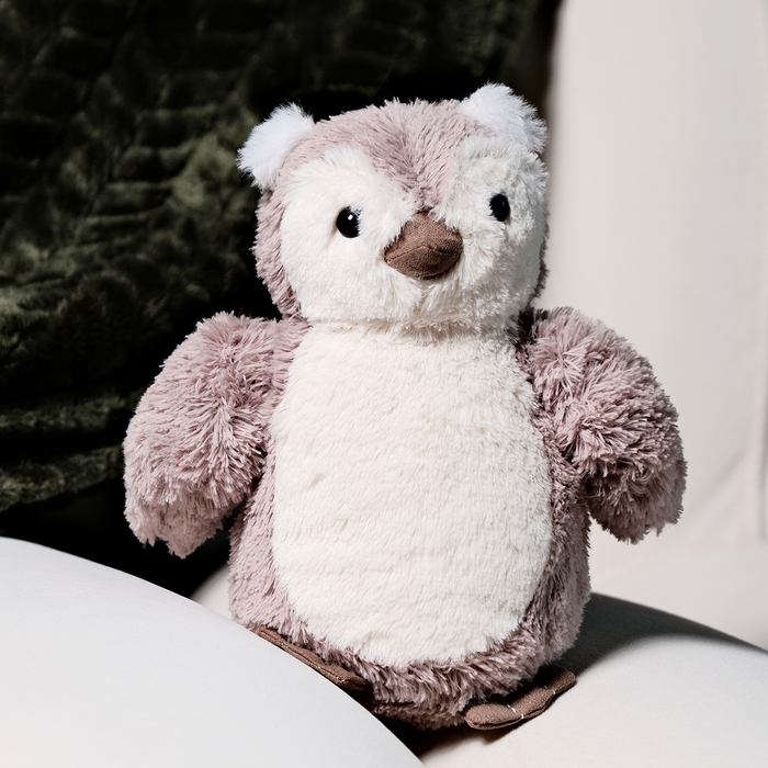 Мягкая игрушка «Сова», 20 см, цвет светло-серый Мягкая игрушка «Сова», 20 см, цвет светло-серый