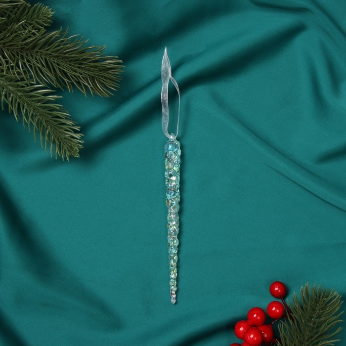 Украшение ёлочное Украшение ёлочное "Сосулька" 14,5х1 см, голубой перелив