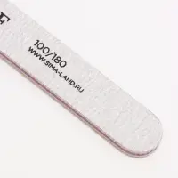 Пилка для ногтей, прямая, 100/180 грит, 18 см, серая