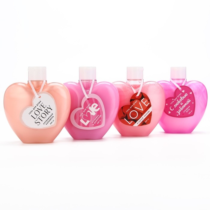 Гель для душа Love, 430 мл, аромат клубники в шоколаде, ЧИСТОЕ СЧАСТЬЕ