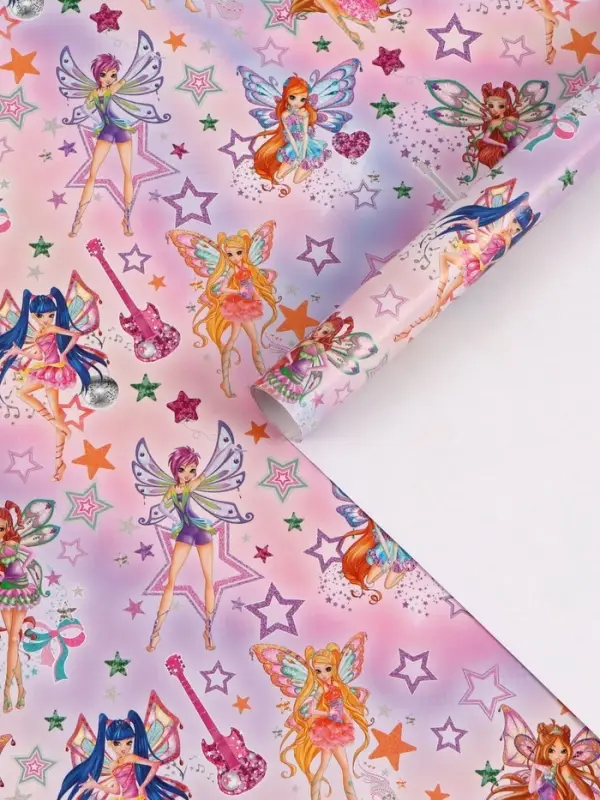 Бумага упаковочная глянцевая &laquo;Клуб Винкс&raquo;, 50&times;70 см