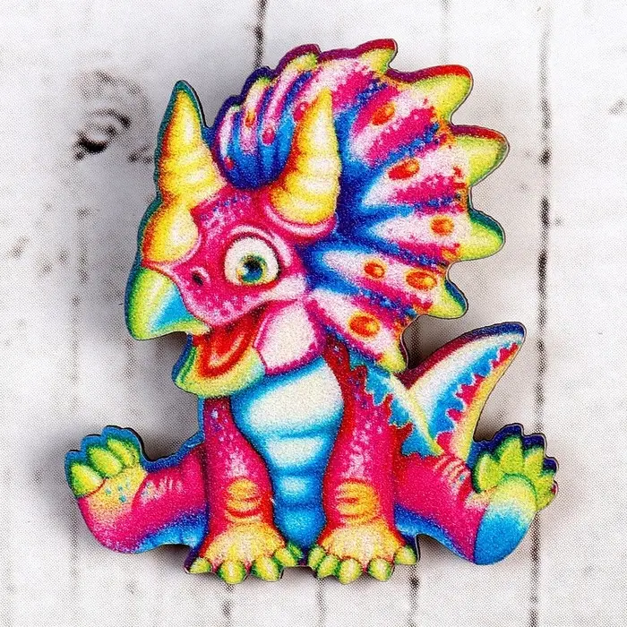 Деревянный значок «Трицератопс» Деревянный значок «Трицератопс»