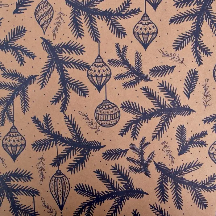 Бумага упаковочная крафтовая &laquo;Ветви&raquo;, 50 х 70 см