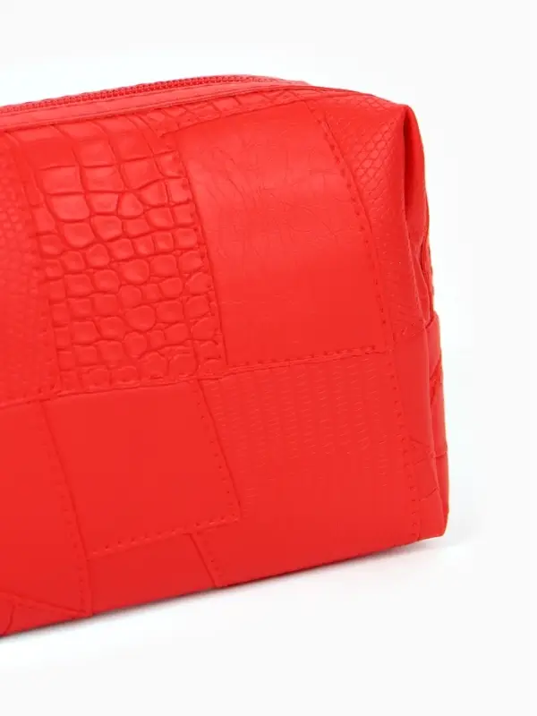 Косметичка дор Одноцвет, 16*5*10, отдел на молнии, красный