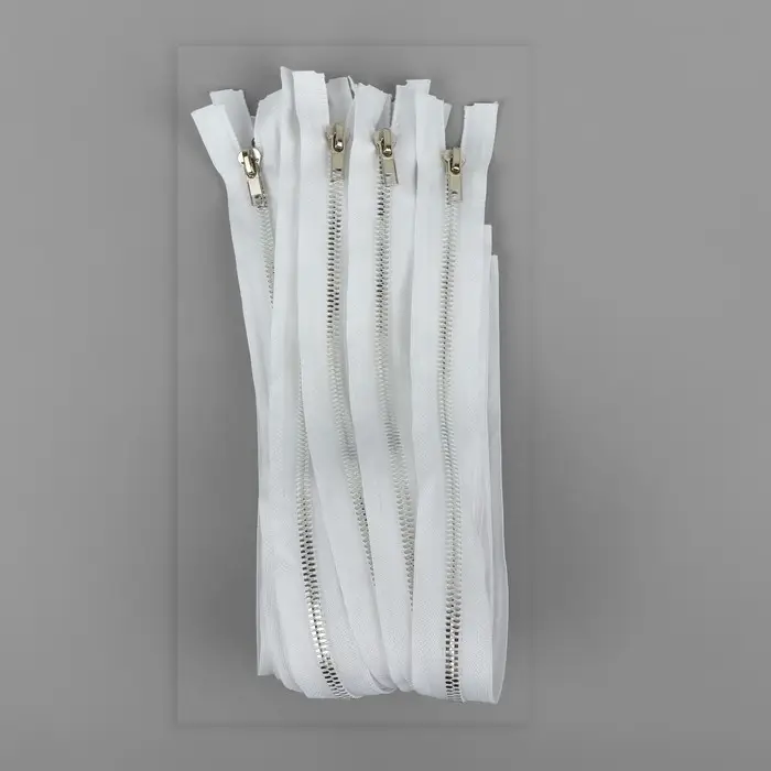 Молния &laquo;Трактор&raquo;, №5, разъёмная, декоративное звено &laquo;Акулий зуб&raquo;, замок автомат, 50 см, белая