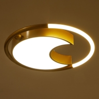 Люстра с ПДУ 2220/1 LED 110Вт диммер золото 48х48х7 см BayerLux