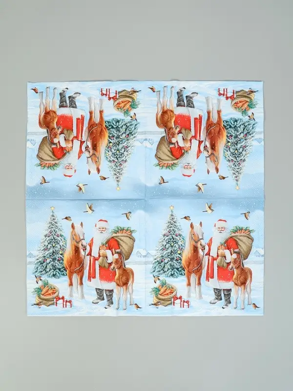 Салфетки бумажные трёхслойные «Дед мороз с друзьями», 33х33, 20шт Салфетки бумажные трёхслойные «Дед мороз с друзьями», 33х33, 20шт