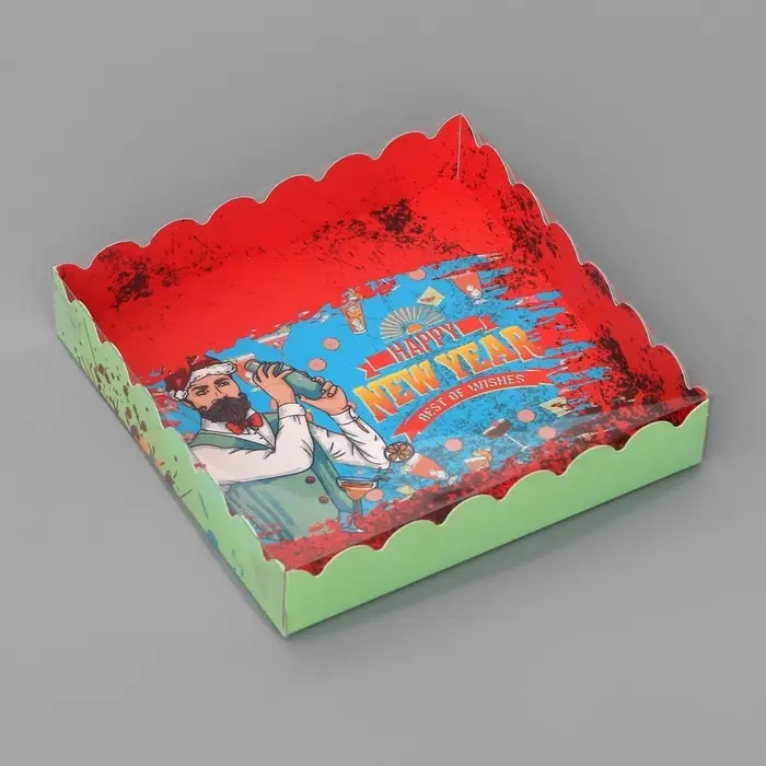 Коробка для печенья, «Врывайся в Новый Год!», 15×15×3 см