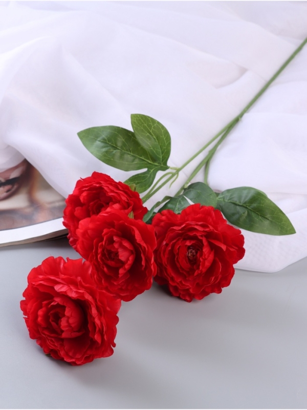 Цветы искусственные "Пион галант колор" 74х10 см, красный