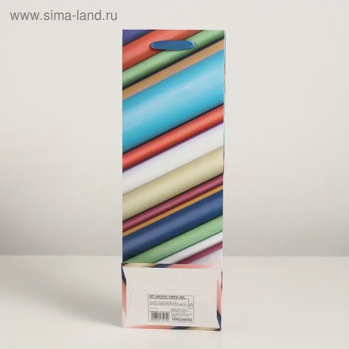 Пакет ламинированный под бутылку, 12×9×36 см