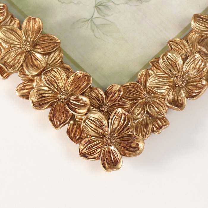 Фоторамка полистоун 13х18 см "Золотые незабудки" 1,5х18х23 см