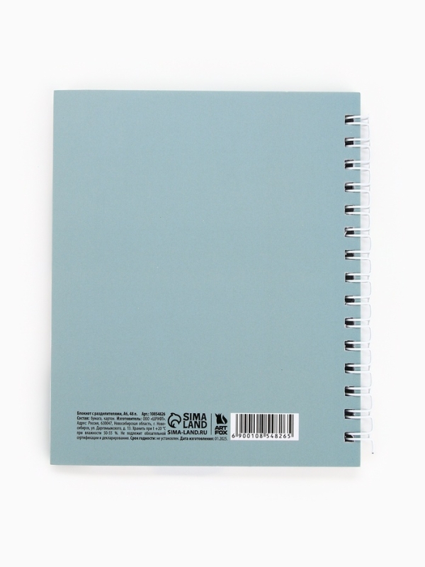 Блокнот с разделителями А6, 48 листов "Мир начинается с тебя"