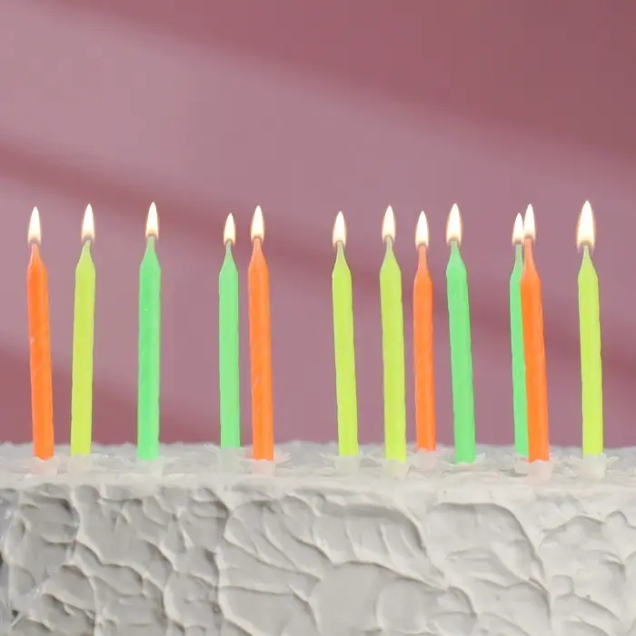 Свечи для торта &laquo;Красочные&raquo;, 6 см, классические, набор 24 шт.