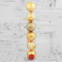 Ёлочные игрушки &laquo;Ёлочки ассорти&raquo;, шары новогодние, d=8 см, набор 6 шт., золотистый