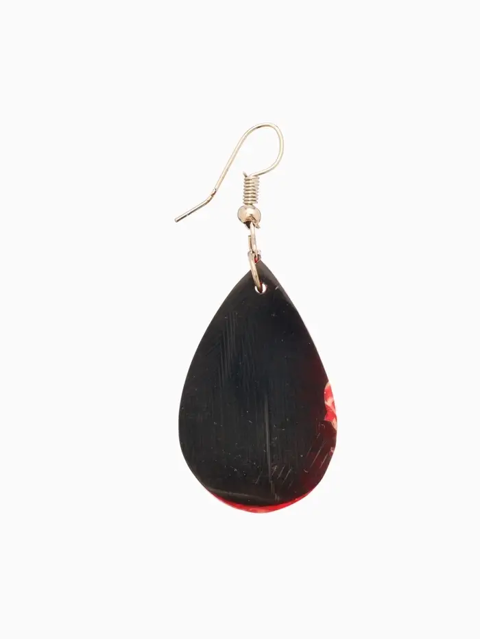 Серьги &laquo;Капельки&raquo;, 5.5&times;2 см, ракушка, красные