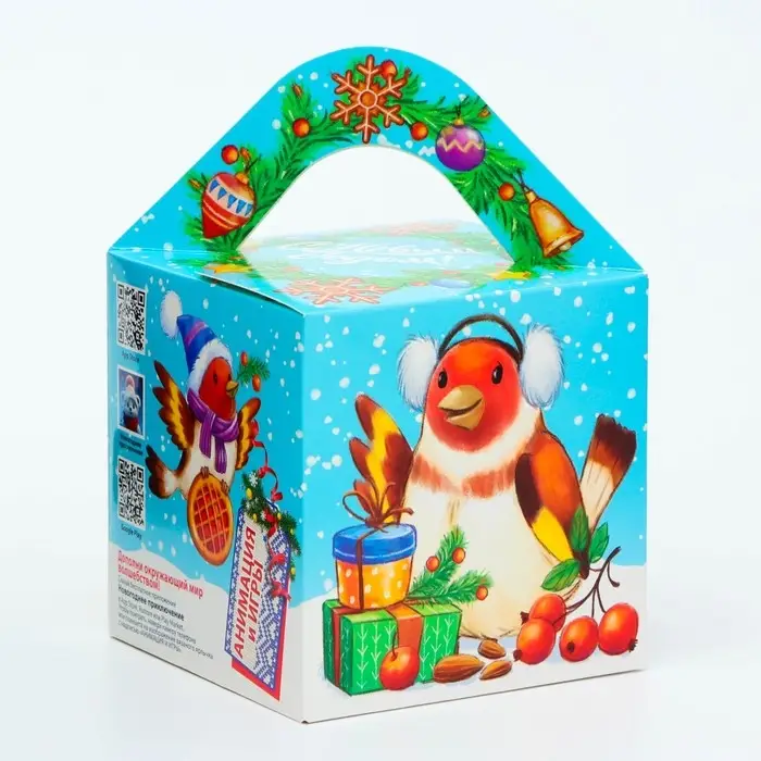 Подарочная коробка Новогодняя Кубик большой «Бельчата» с анимацией 12×12×12 см Подарочная коробка Новогодняя Кубик большой «Бельчата» с анимацией 12×12×12 см