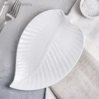 Блюдо для подачи &laquo;Лист&raquo;, 25&times;16&times;2 см, керамика, цвет белый