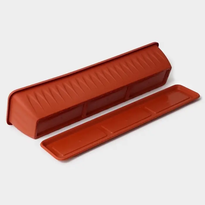 Балконный ящик для цветов &laquo;Алиция&raquo;, 15 л, 80&times;18&times;15 см, с поддоном, цвет терракотовый