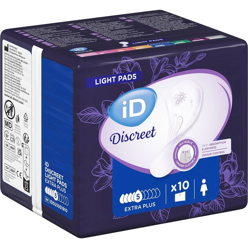 Прокладки урологические ID Light Discreet Extra Plus 10 шт/уп