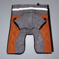 Куртка для больших собак, мембрана, 2XL (ДС 45, ОШ 45, ОГ 63см),серо-оранжевая