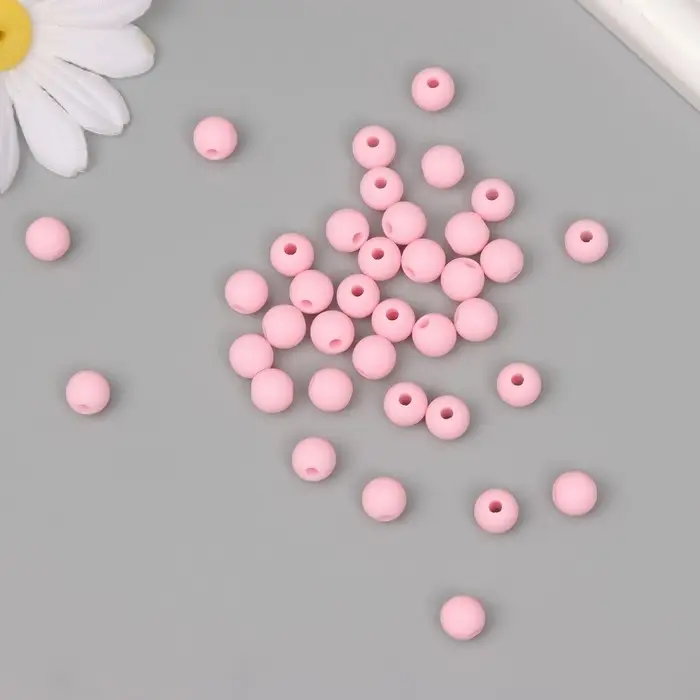 Бусины для творчества пластик «Матовый розовый» набор 20 г d=0.8 см Бусины для творчества пластик «Матовый розовый» набор 20 г d=0.8 см