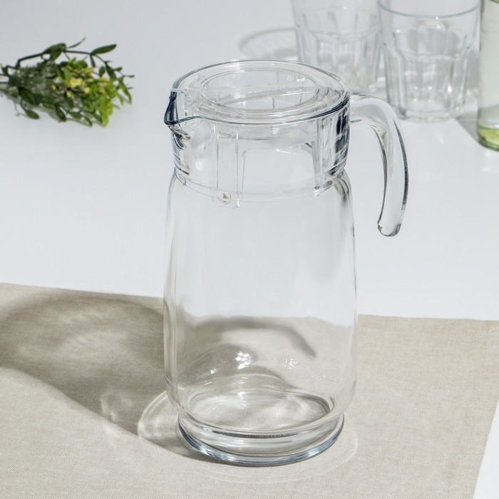 Кувшин стеклянный «Акватик», 1650 мл, прозрачная акриловая крышка Кувшин стеклянный «Акватик», 1650 мл, прозрачная акриловая крышка
