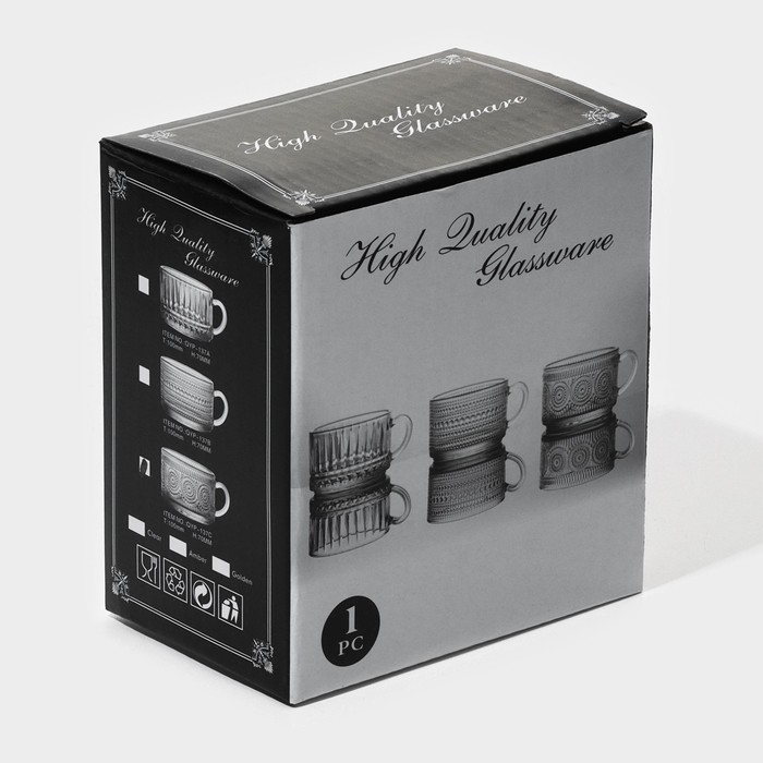 Кружка стеклянная «Ларго», 400 мл, 10,5×7 см