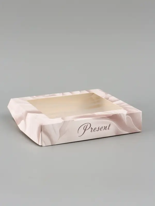 Коробка подарочная складная &laquo;Подарок&raquo;, 20&times;20&times;4 см, с окном