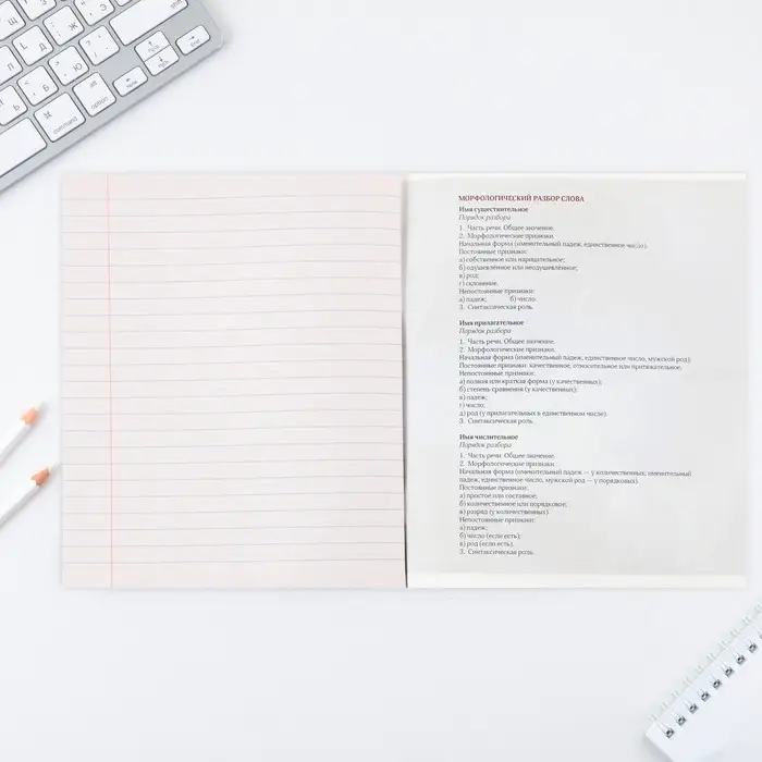 Тетрадь в линейку, предметная, 48 л.,на скрепке, А5 &laquo;КОСМОС. Русский язык&raquo;