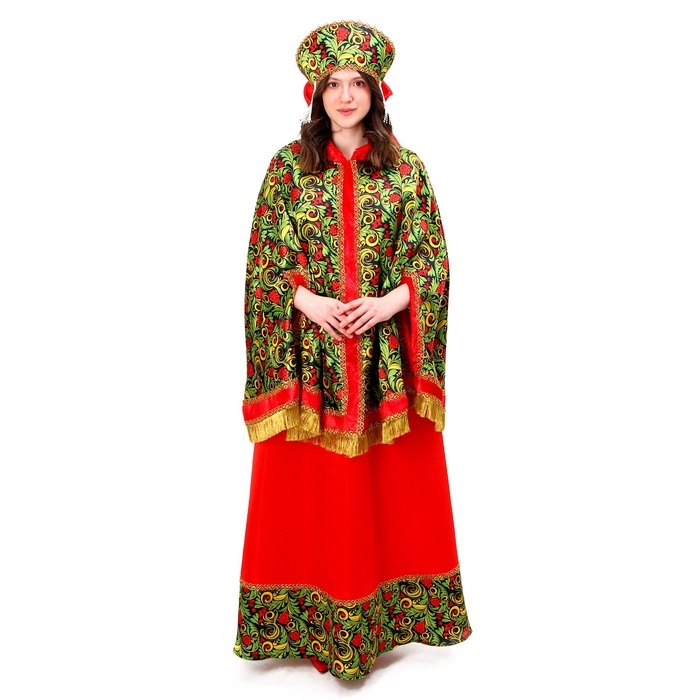 Карнавальный костюм «Народные гуляния. Рябиновые гроздья»: накидка, кокошник, юбка, р-р 42-50 Карнавальный костюм «Народные гуляния. Рябиновые гроздья»: накидка, кокошник, юбка, р-р 42-50