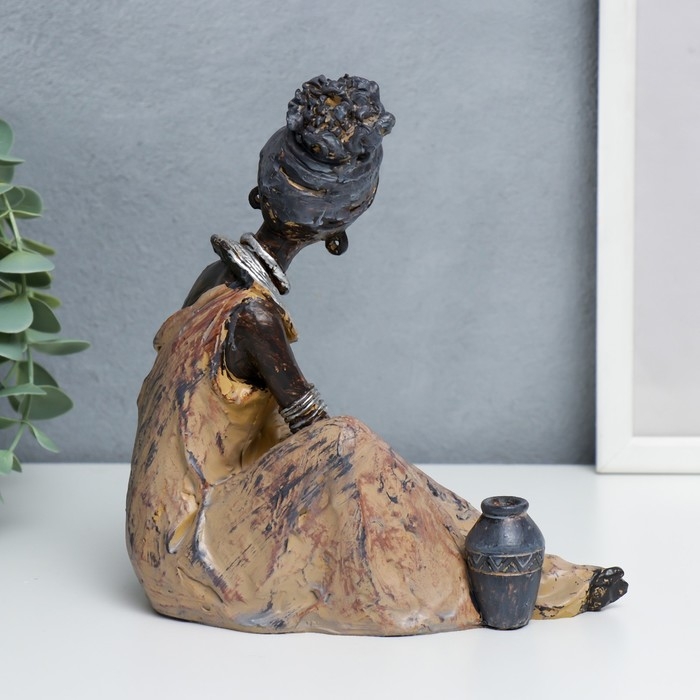 Сувенир полистоун  Сувенир полистоун "Мама с малышом. Африка" 20х17 см