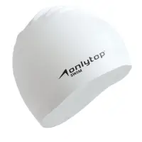 Шапочка для плавания взрослая ONLYTOP, силиконовая, 46 г, обхват 54-60 см, белая