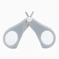 Детские маникюрные ножницы, с защитным колпачком, ВИД 1, цвет серый