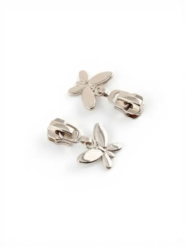 Бегунок для металлической молнии, №5, &laquo;Бабочка&raquo;, 10 шт., цвет никель