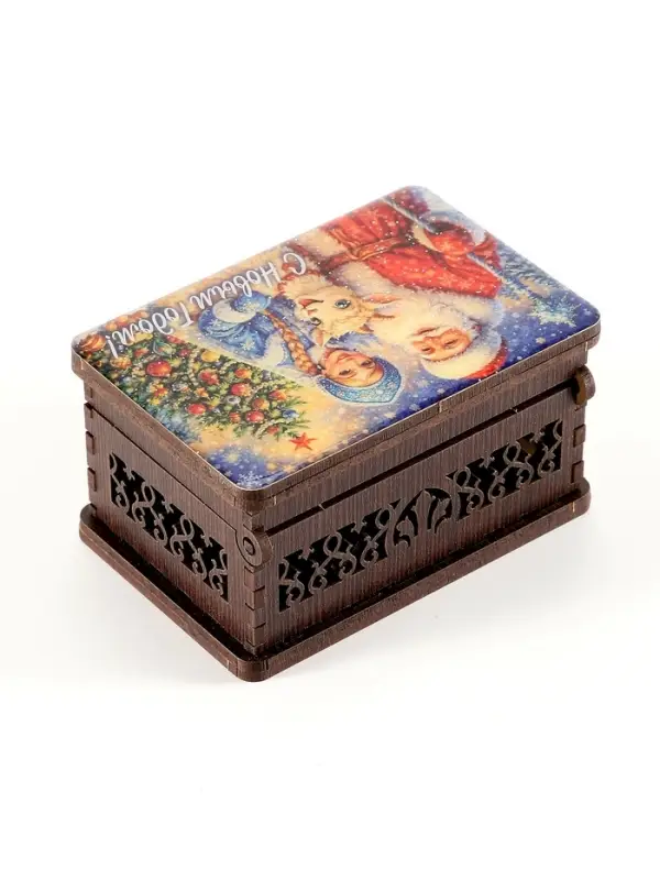 Шкатулка новогодняя &laquo;С Новым Годом!&raquo;, 9.5&times;6.5&times;5.3 см