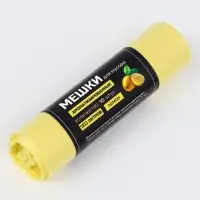 Мешки для мусора в рулоне ароматизированные UpakLand 120 л, лимон ПНД, толщина 20 мкм, 10 шт.