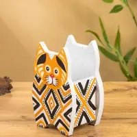 Подставка под ручки &laquo;Котик&raquo;, 12&times;8&times;15 см, дерево албезия
