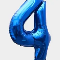 Воздушный шар фольгированный 40" &laquo;Цифра 4&raquo;, темно-синий